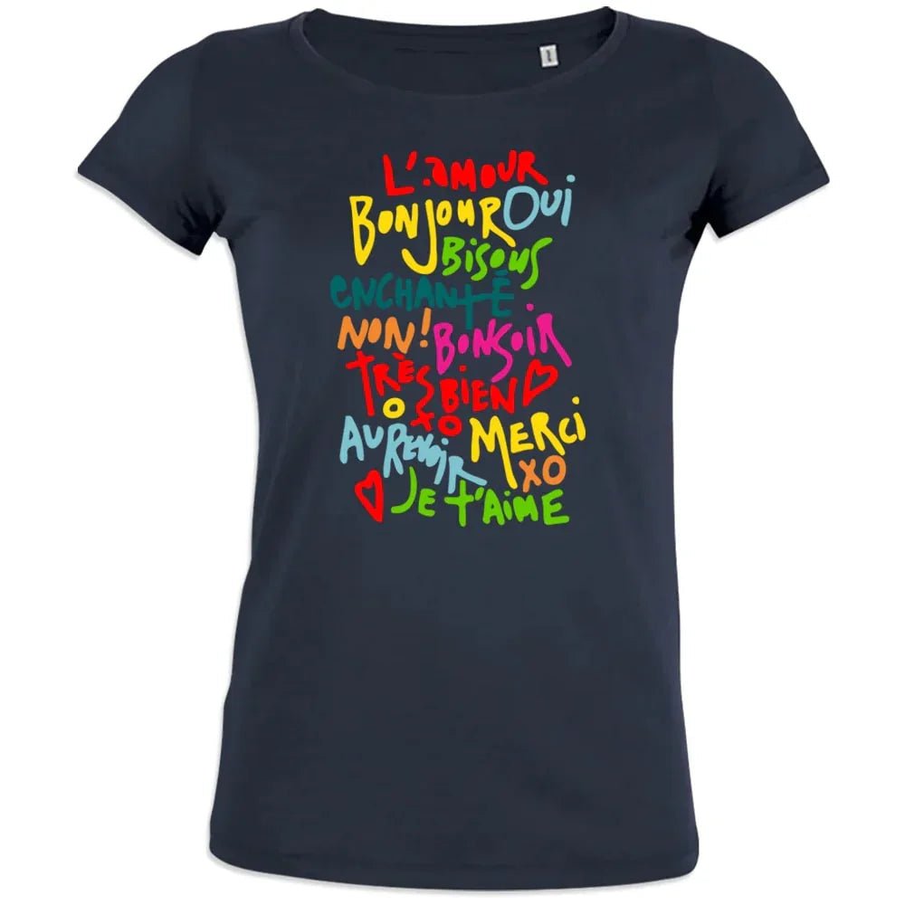 French Words Women's Organic Cotton Tee - Create Marketplace