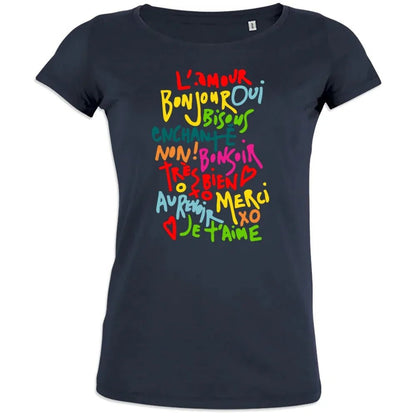 French Words Women's Organic Cotton Tee - Create Marketplace