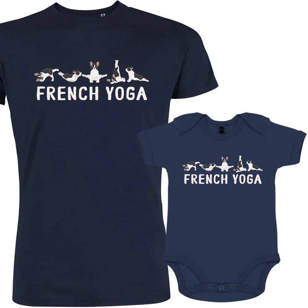 French Yoga Dad and Child Organic Cotton family Set (Set of 2) - Create Marketplace