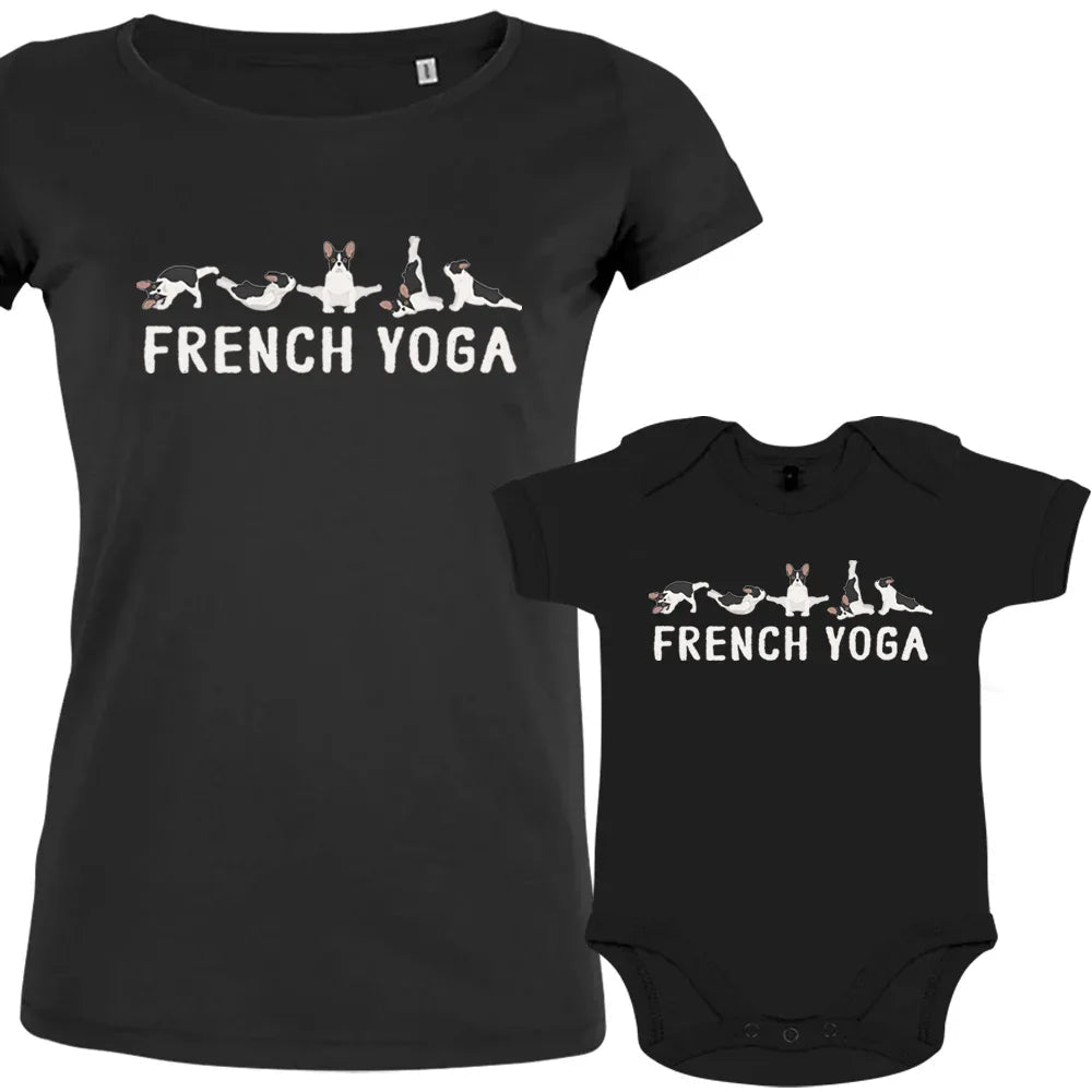 French Yoga Mom and Child Organic Cotton family Set (Set of 2) - Create Marketplace