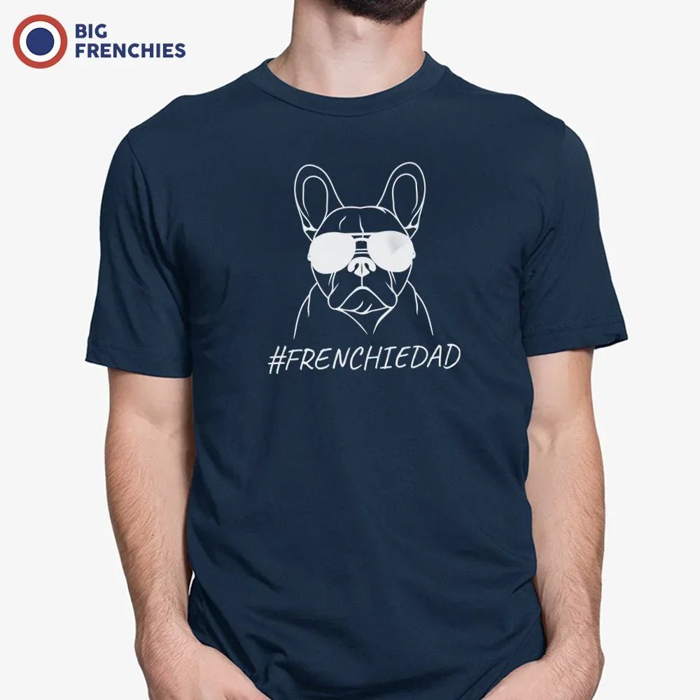 Frenchie Dad Dog With Glasses Men's Organic Cotton Tee - Create Marketplace