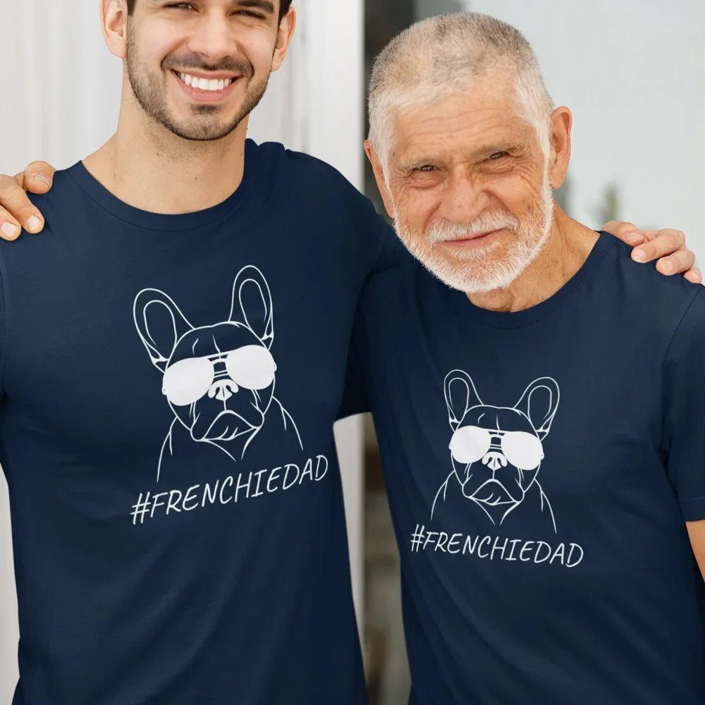 Frenchie Dad Dog With Glasses Men's Organic Cotton Tee - Create Marketplace