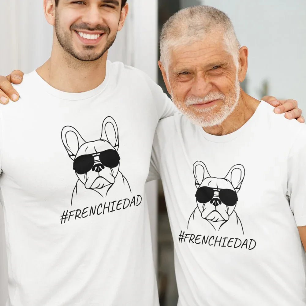 Frenchie Dad Dog With Glasses Men's Organic Cotton Tee - Create Marketplace