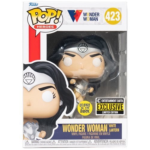 Funko POP Heroes: DC Comics Wonder Woman 80th Anniversary White Lantern GITD - Entertainment Earth Exclusive - Create Marketplace