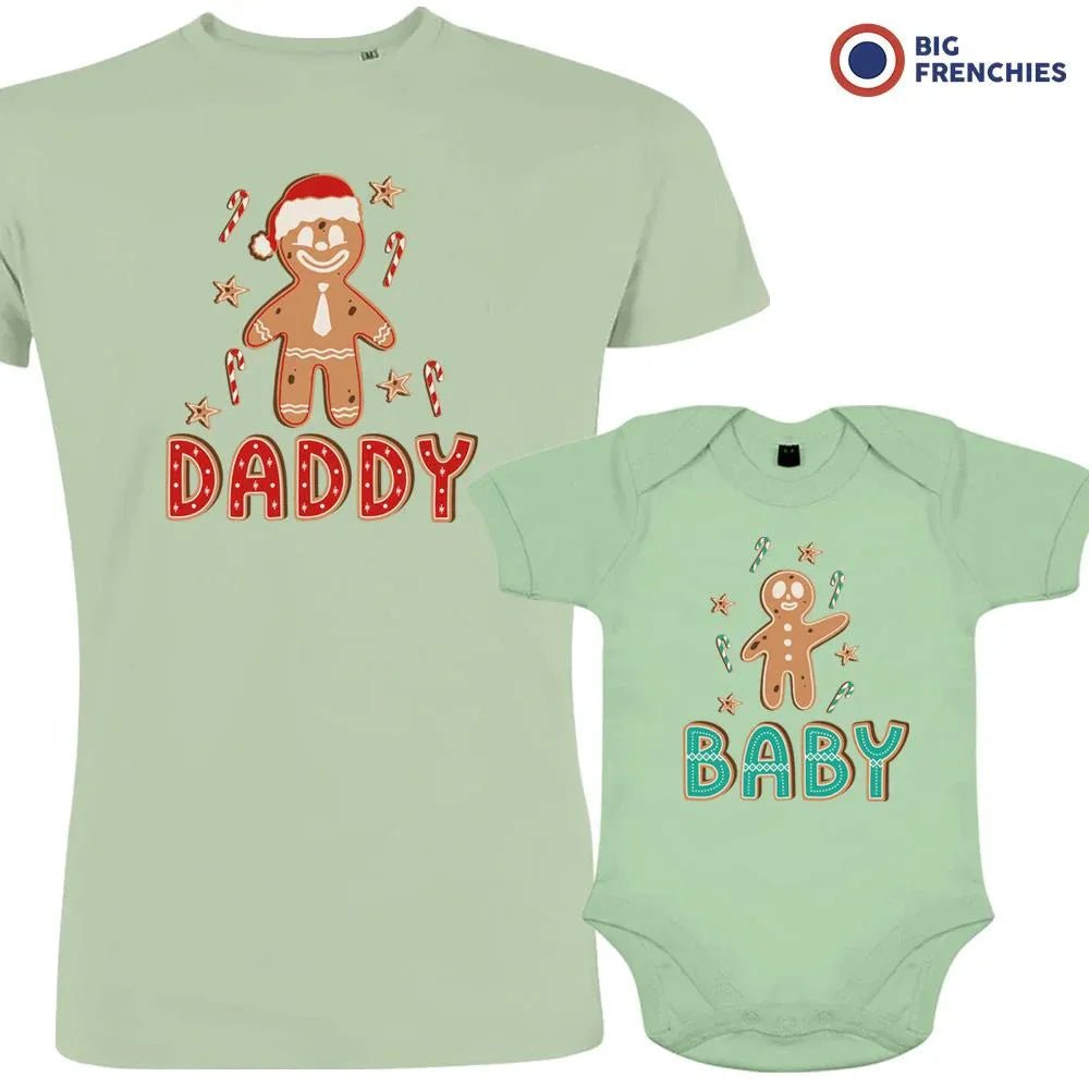 Gingerbread Christmas Dad and Child Organic Cotton family Set (Set of 2) - Create Marketplace