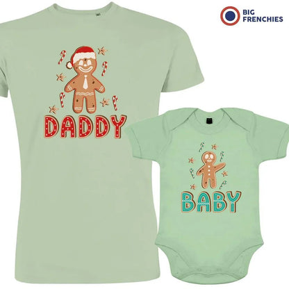 Gingerbread Christmas Dad and Child Organic Cotton family Set (Set of 2) - Create Marketplace
