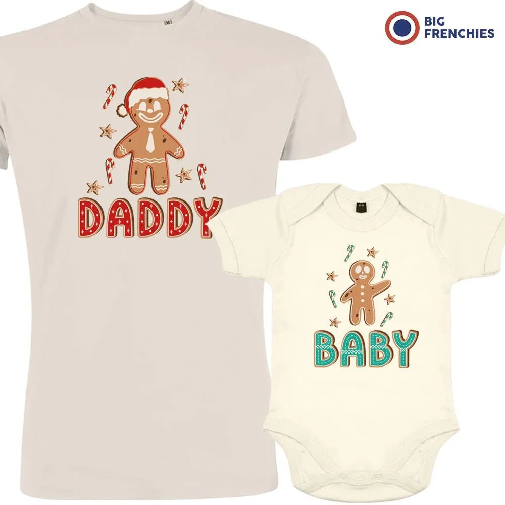 Gingerbread Christmas Dad and Child Organic Cotton family Set (Set of 2) - Create Marketplace