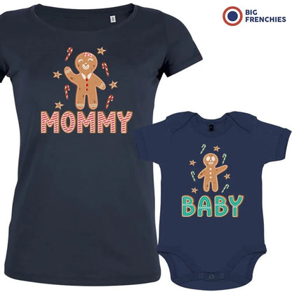 Gingerbread Christmas Mom and Child Organic Cotton family Set (Set of 2) - Create Marketplace