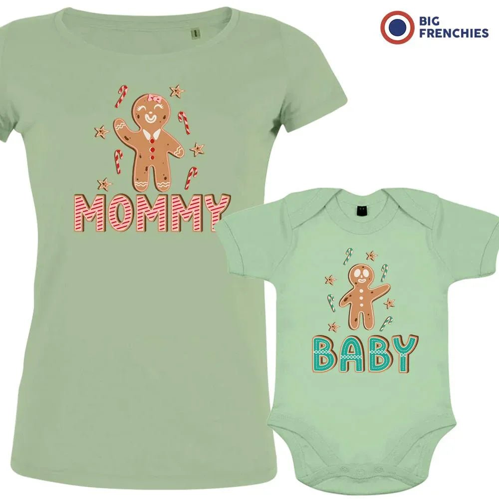 Gingerbread Christmas Mom and Child Organic Cotton family Set (Set of 2) - Create Marketplace
