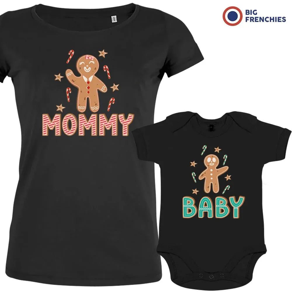 Gingerbread Christmas Mom and Child Organic Cotton family Set (Set of 2) - Create Marketplace