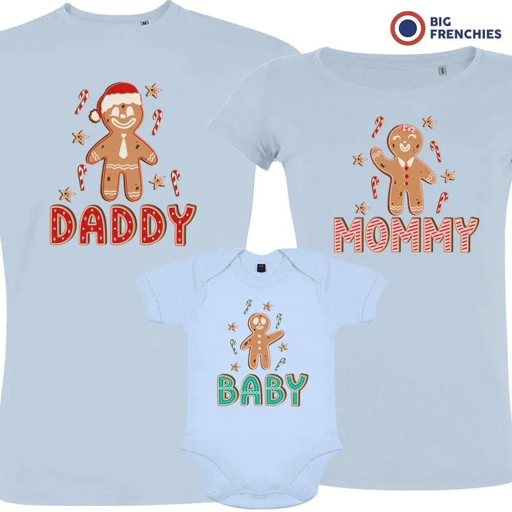 Gingerbread Mommy Daddy & Baby Christmas Matching Family Organic Tees (Set of 3) - Create Marketplace