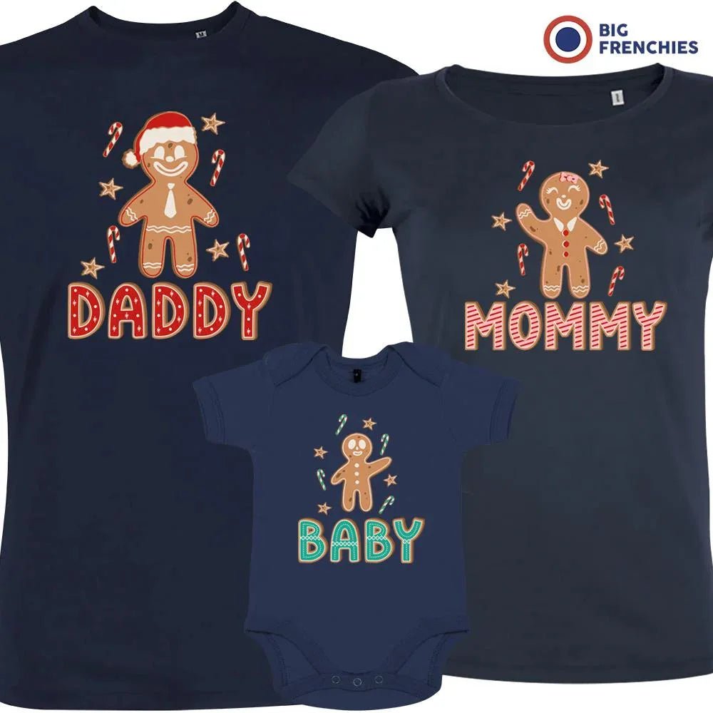Gingerbread Mommy Daddy & Baby Christmas Matching Family Organic Tees (Set of 3) - Create Marketplace
