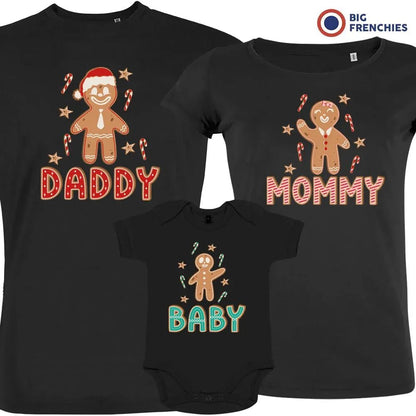 Gingerbread Mommy Daddy & Baby Christmas Matching Family Organic Tees (Set of 3) - Create Marketplace