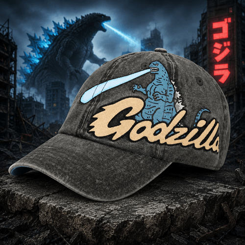 Godzilla Pigment Dyed Embroidered Hat - Create Marketplace