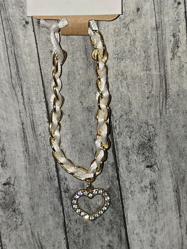 Gold and White Heart Bracelet - made by kid Sam - Create Marketplace
