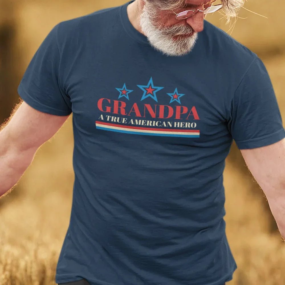 Grandpa A True American Hero Men's Organic Tee - Create Marketplace