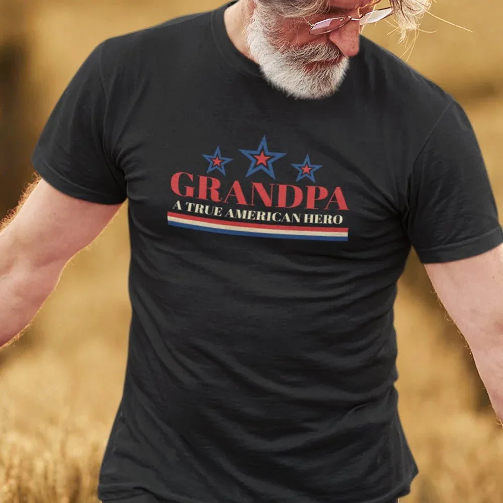 Grandpa A True American Hero Men's Organic Tee - Create Marketplace