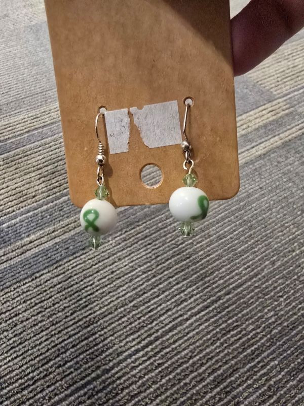 Green Awareness Ribbon Earrings - Create Marketplace