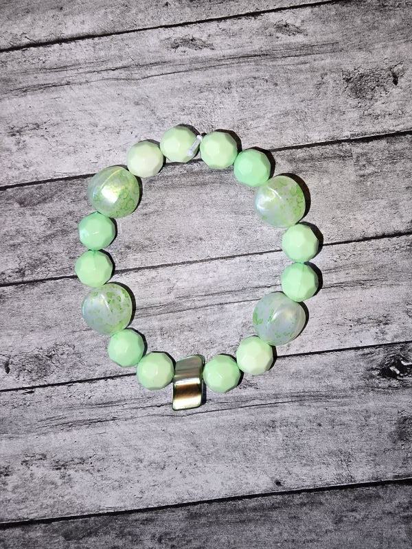 Green Mother of Pearl Bracelet - made by kid Sam - Create Marketplace