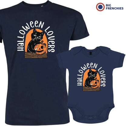 Halloween Lovers With a Cat Dad and Child Organic Cotton family Set (Set of 2) - Create Marketplace