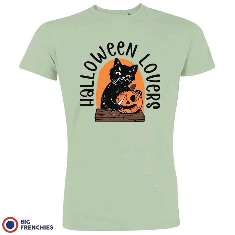 Halloween Lovers With a Cat Men's Organic Cotton Tee - Create Marketplace