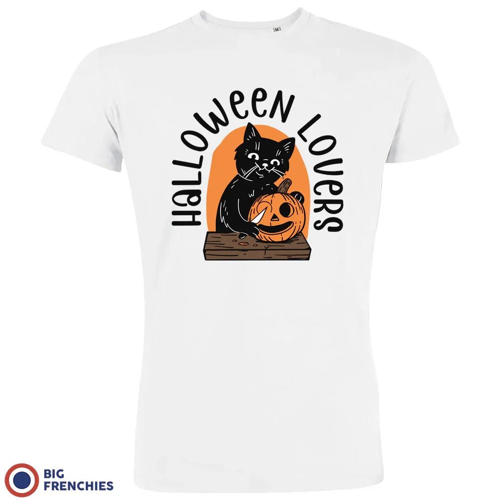 Halloween Lovers With a Cat Men's Organic Cotton Tee - Create Marketplace