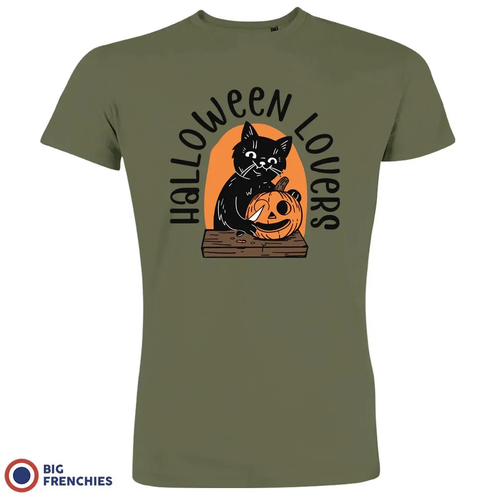 Halloween Lovers With a Cat Men's Organic Cotton Tee - Create Marketplace