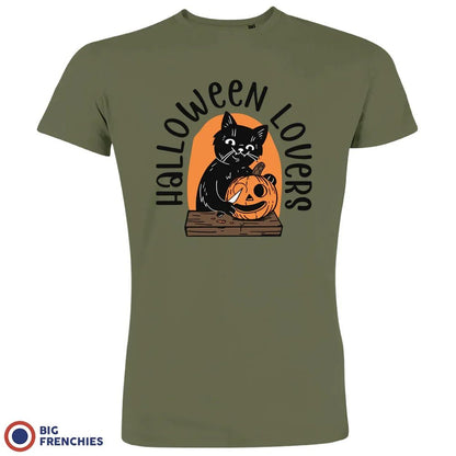 Halloween Lovers With a Cat Men's Organic Cotton Tee - Create Marketplace
