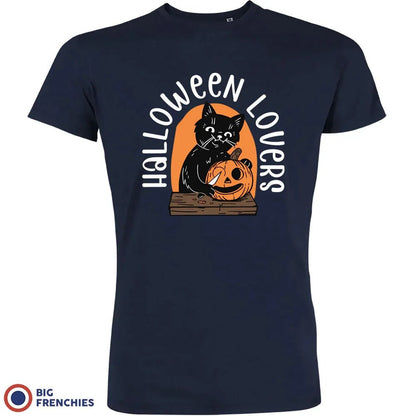 Halloween Lovers With a Cat Men's Organic Cotton Tee - Create Marketplace