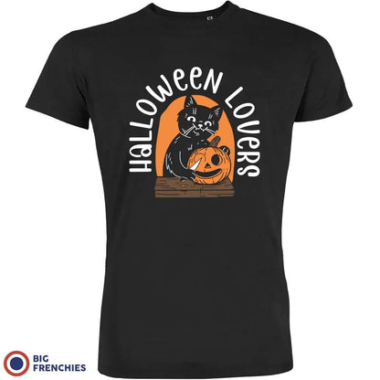 Halloween Lovers With a Cat Men's Organic Cotton Tee - Create Marketplace