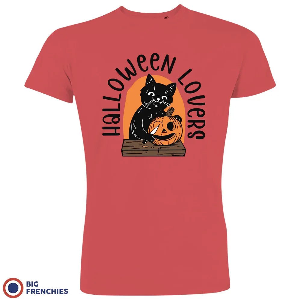 Halloween Lovers With a Cat Men's Organic Cotton Tee - Create Marketplace