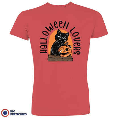Halloween Lovers With a Cat Men's Organic Cotton Tee - Create Marketplace