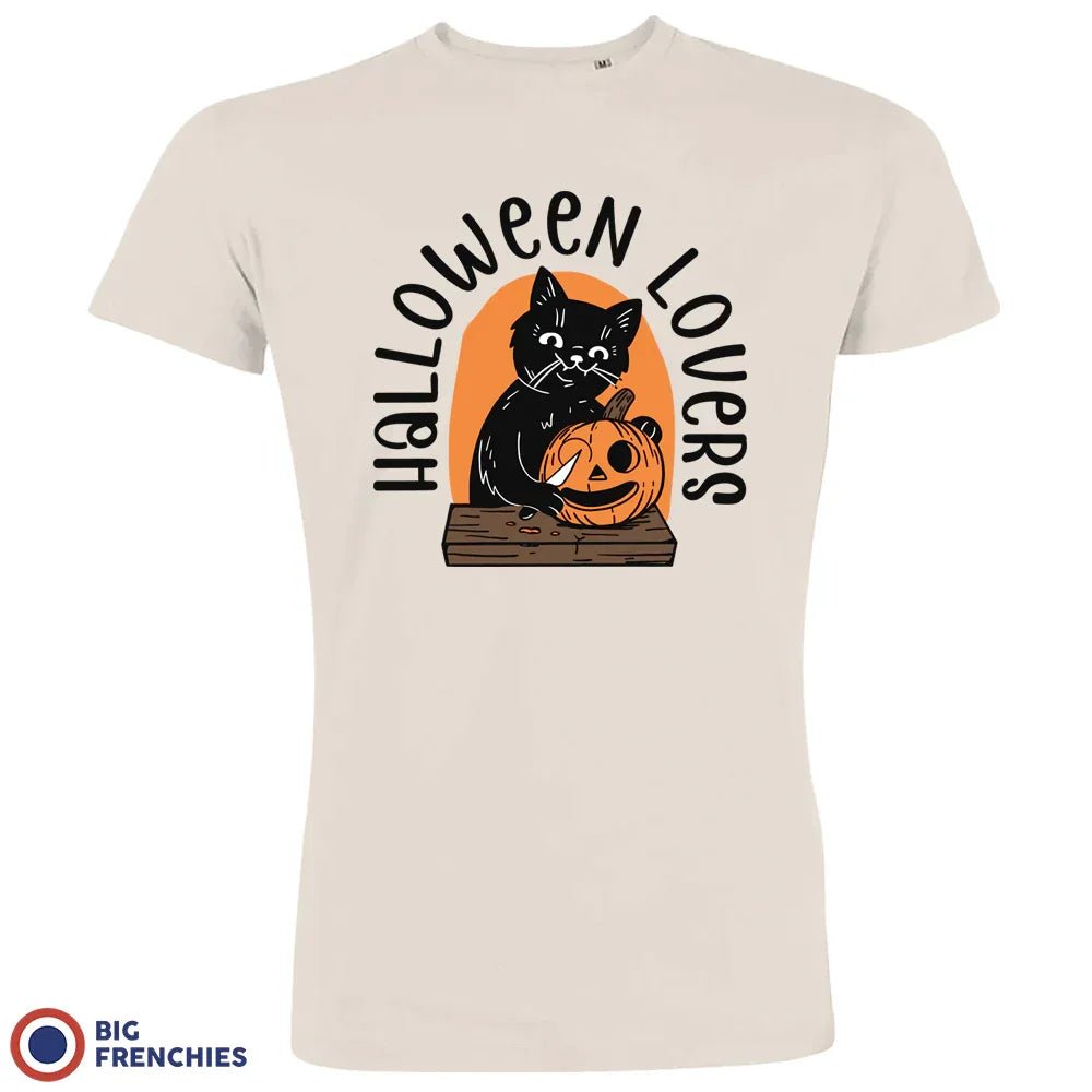 Halloween Lovers With a Cat Men's Organic Cotton Tee - Create Marketplace