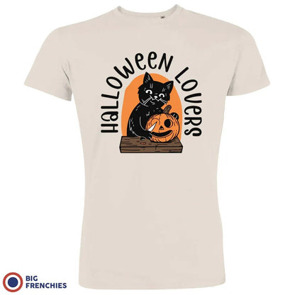 Halloween Lovers With a Cat Men's Organic Cotton Tee - Create Marketplace
