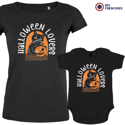 Halloween Lovers With a Cat Mom and Child Organic Cotton family Set (Set of 2) - Create Marketplace