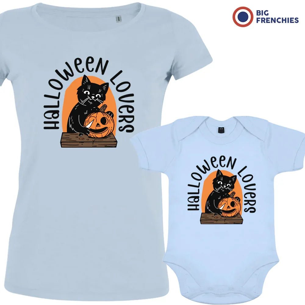 Halloween Lovers With a Cat Mom and Child Organic Cotton family Set (Set of 2) - Create Marketplace