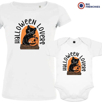 Halloween Lovers With a Cat Mom and Child Organic Cotton family Set (Set of 2) - Create Marketplace