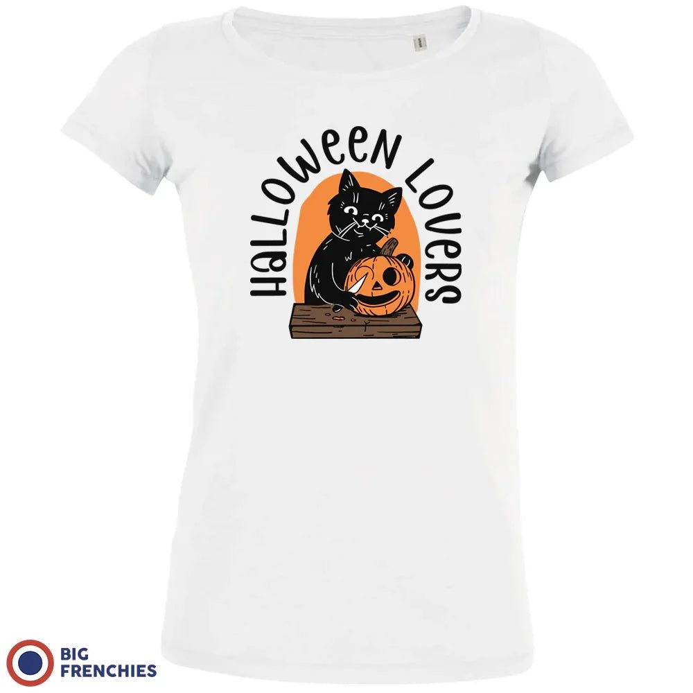 Halloween Lovers With a Cat Women's Organic Cotton Tee - Create Marketplace