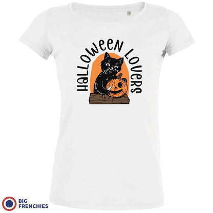 Halloween Lovers With a Cat Women's Organic Cotton Tee - Create Marketplace