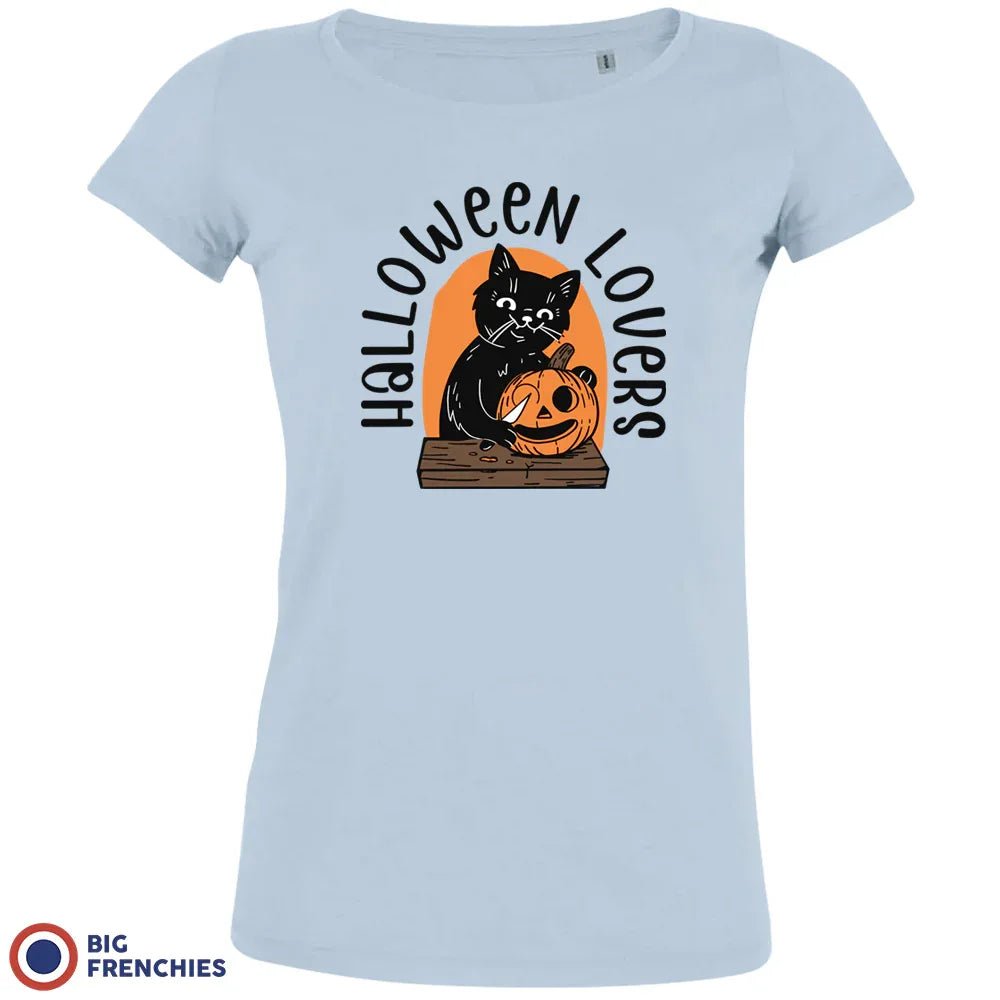 Halloween Lovers With a Cat Women's Organic Cotton Tee - Create Marketplace
