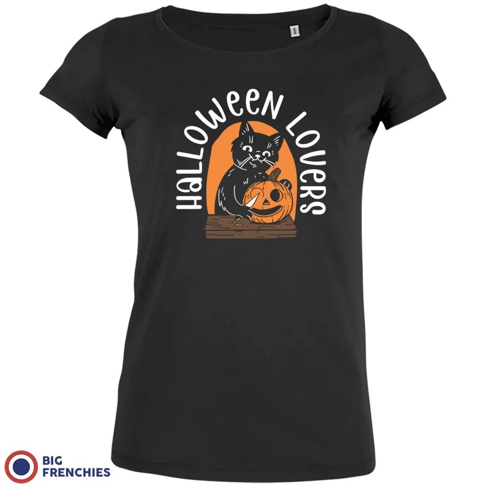 Halloween Lovers With a Cat Women's Organic Cotton Tee - Create Marketplace
