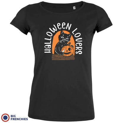 Halloween Lovers With a Cat Women's Organic Cotton Tee - Create Marketplace