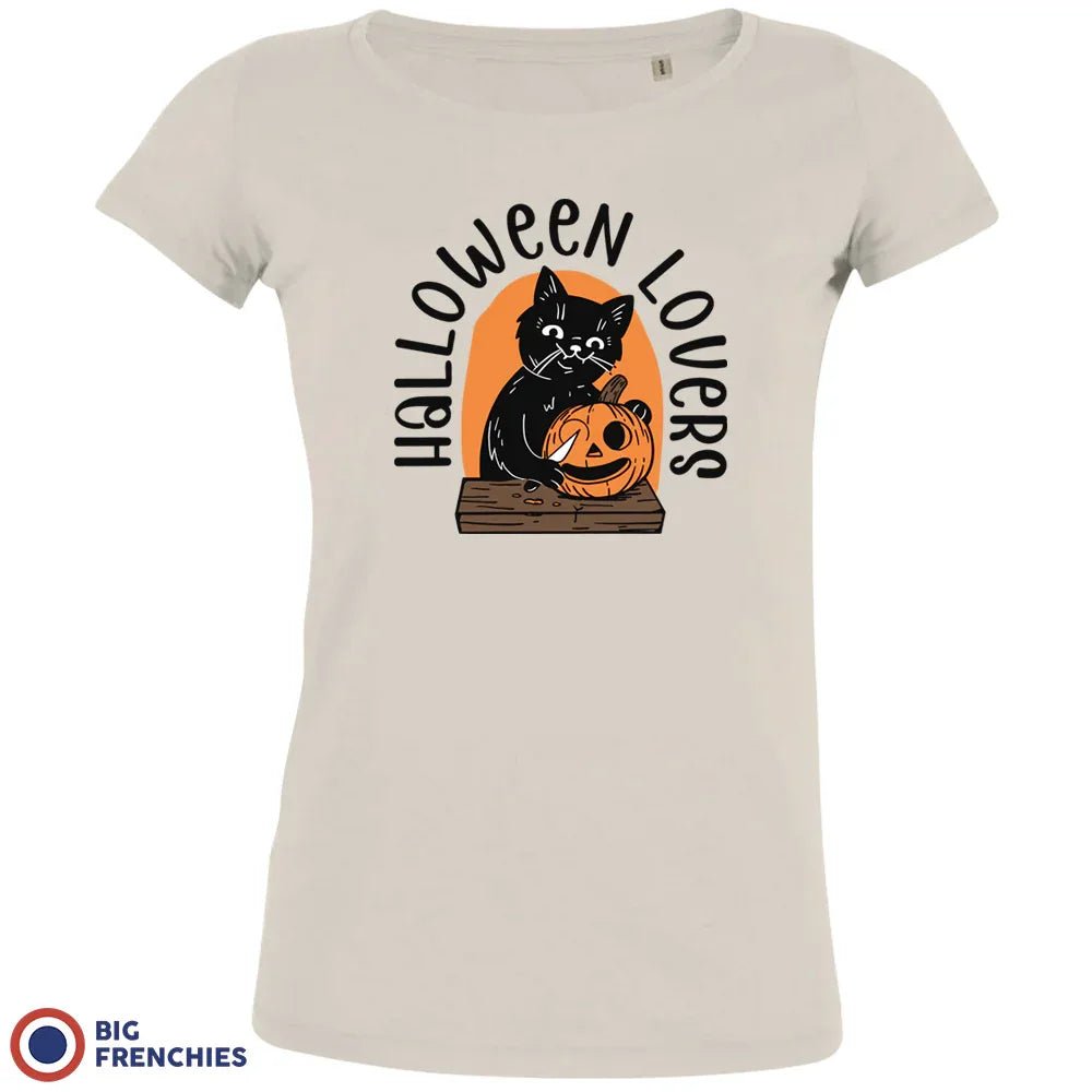 Halloween Lovers With a Cat Women's Organic Cotton Tee - Create Marketplace