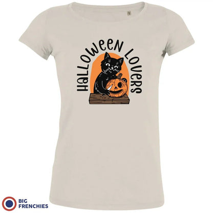 Halloween Lovers With a Cat Women's Organic Cotton Tee - Create Marketplace