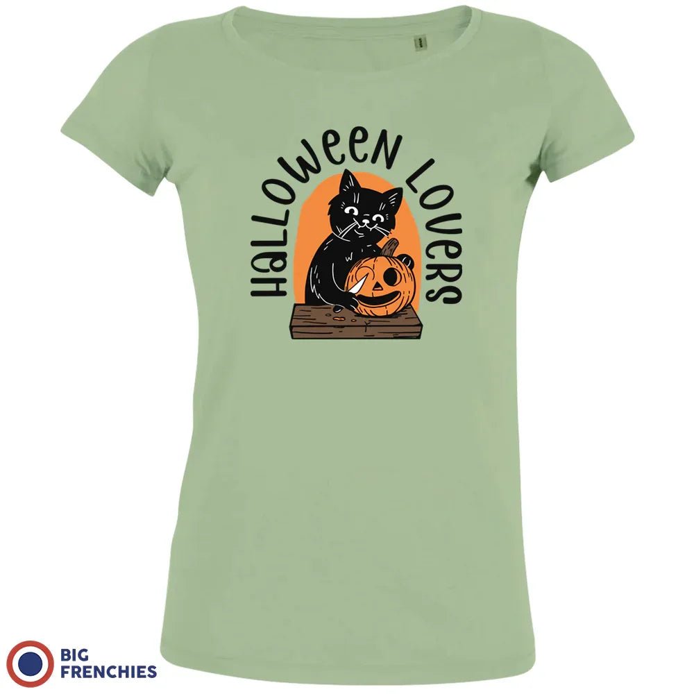 Halloween Lovers With a Cat Women's Organic Cotton Tee - Create Marketplace