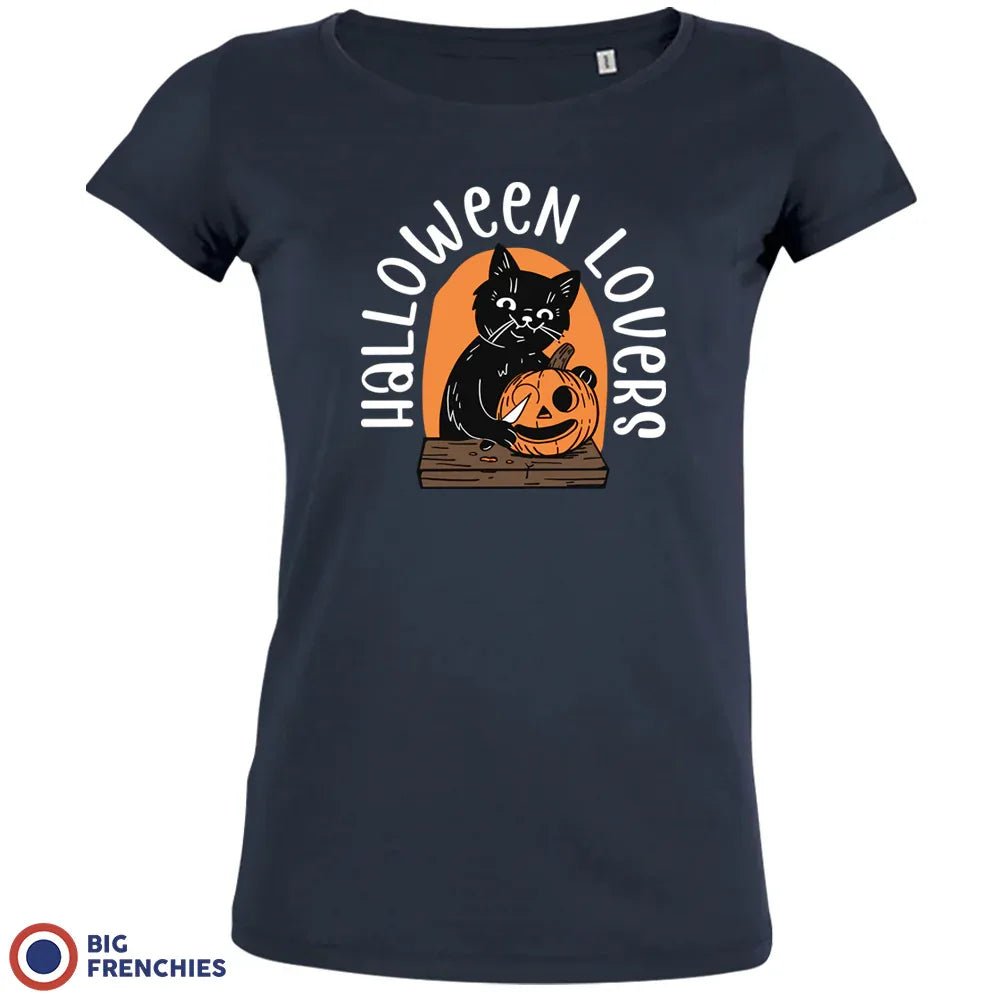 Halloween Lovers With a Cat Women's Organic Cotton Tee - Create Marketplace