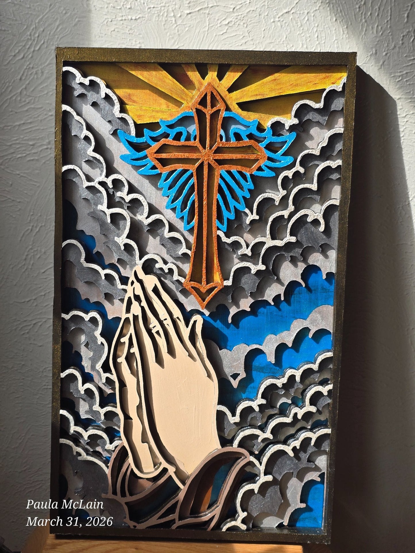 Handmade 4 Layer Praying Hands Picture - Create Marketplace
