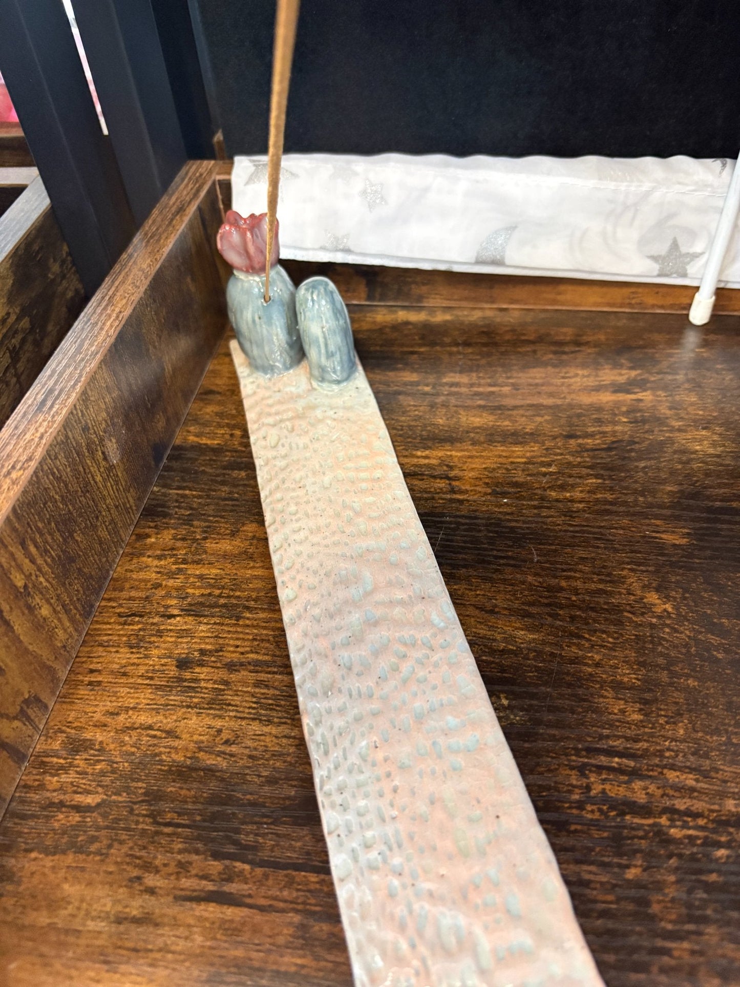 Handmade Ceramic Incense Burner - Floral Cactus - Create Marketplace