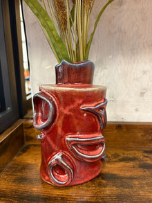 Handmade Ceramic Vase - Copper Red & Blue - Create Marketplace
