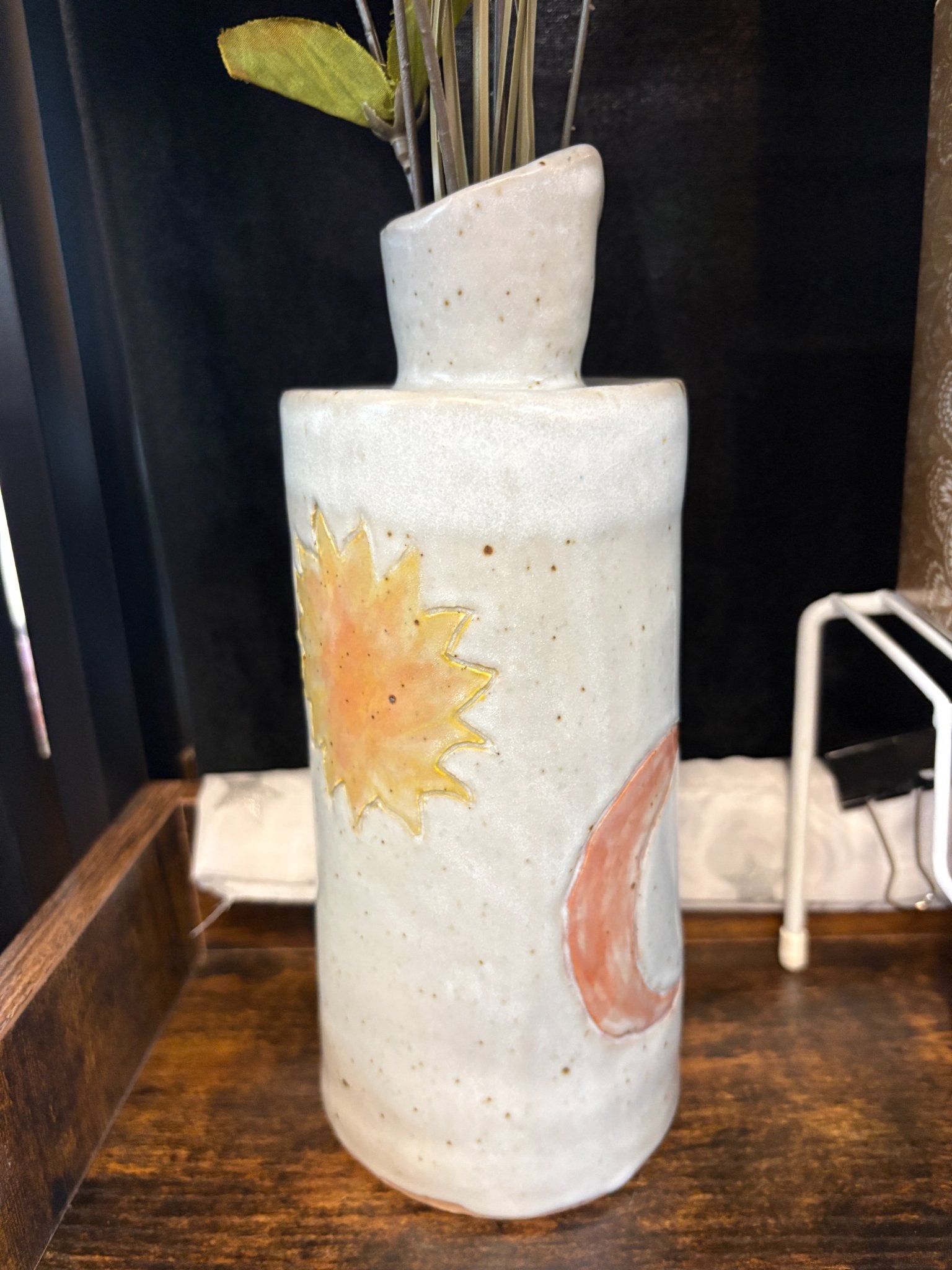 Handmade Ceramic Vase - Sun & Moon - Create Marketplace